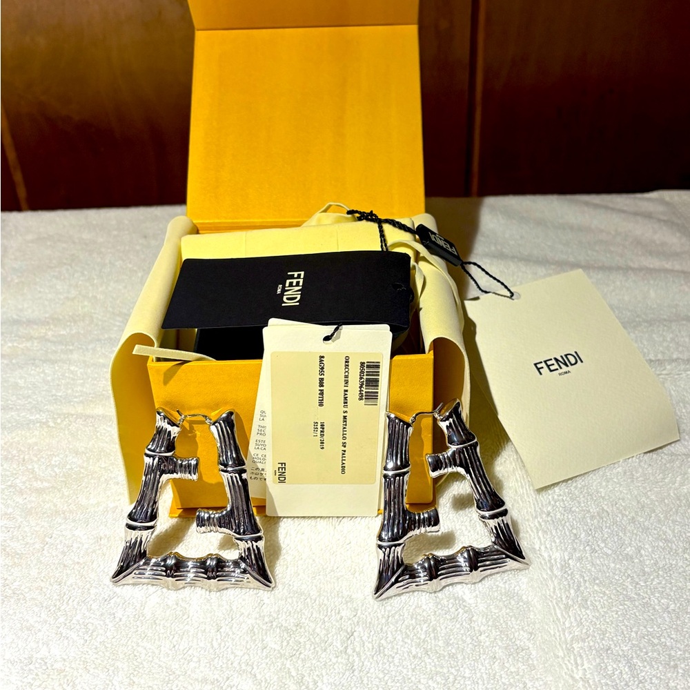 Silver Fendi Earrings! Nicki Minaj/ Fendi collaboration!
